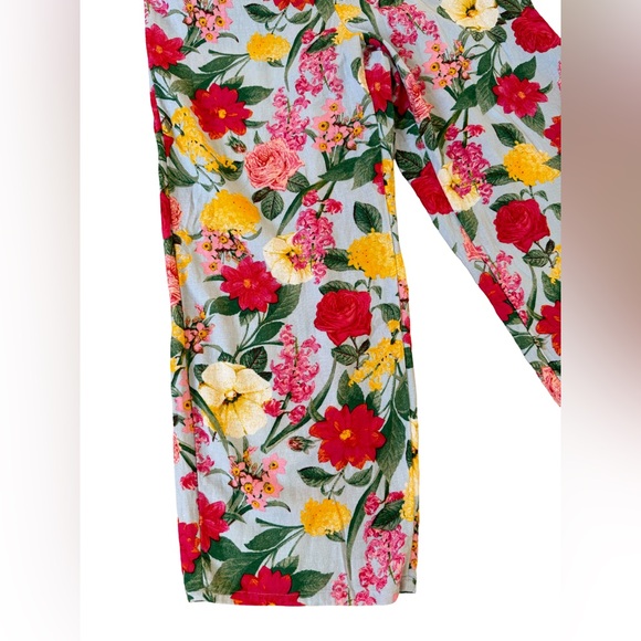 Old Navy MultiFloral Tie-Shoulder Cropped Twist-Front Jumpsuit Linen Blend - Picture 12 of 16